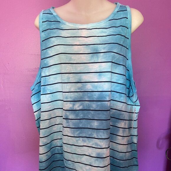 Time and Tru Blue Black Striped Tank Top Women’s Size S & XL Sleeveless Shirt - Picture 1 of 4